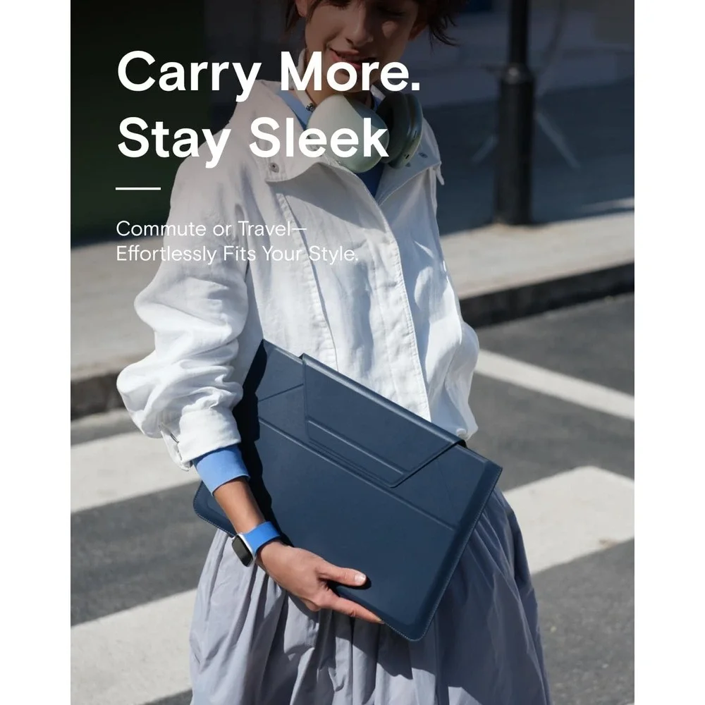 MOFT 2-in-1 Laptop Sleeve Stand Bag 14in MacBook Air Pro Dell HP Lenovo DeepBlue